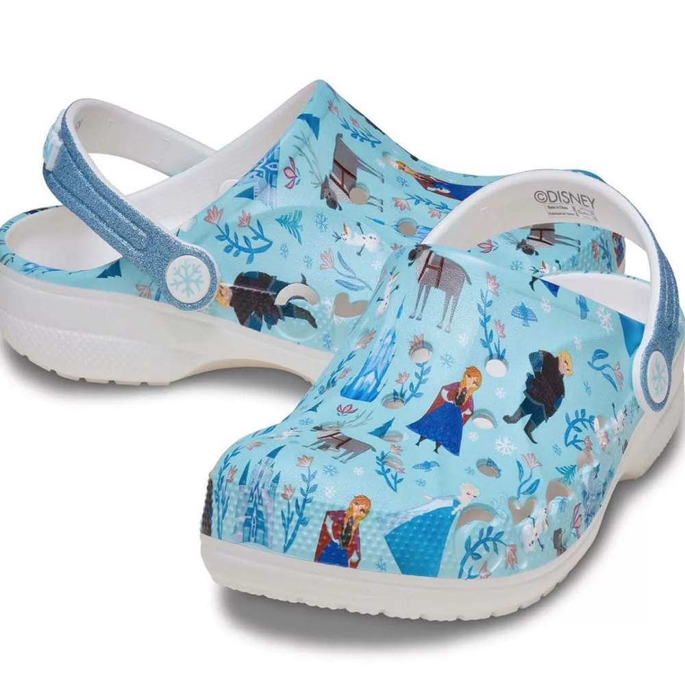 Disney Frozen Crocs Baya Blue Character Print